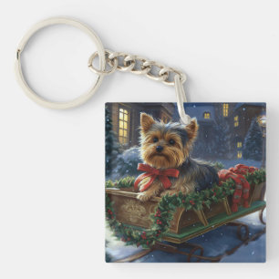 Yorkshire Terrier Christmas Festive Season Key Ring