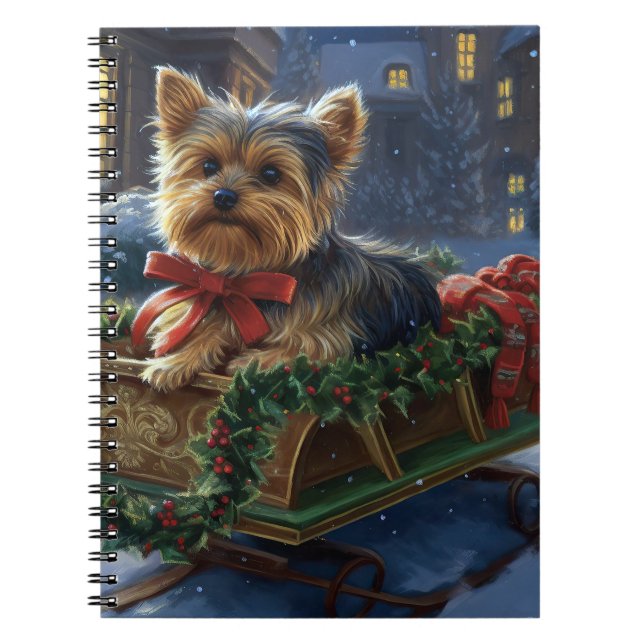 Yorkshire Terrier Christmas Festive Season Notebook (Front)