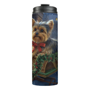 Yorkshire Terrier Christmas Festive Season Thermal Tumbler