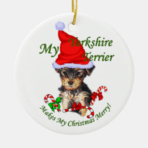 Yorkshire Terrier Christmas Gifts Ceramic Tree Decoration