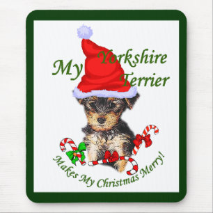Yorkshire Terrier Christmas Gifts Mouse Mat