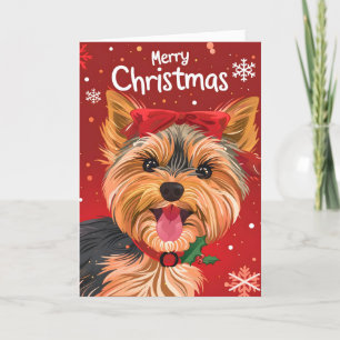 Yorkshire Terrier Christmas Holiday Card