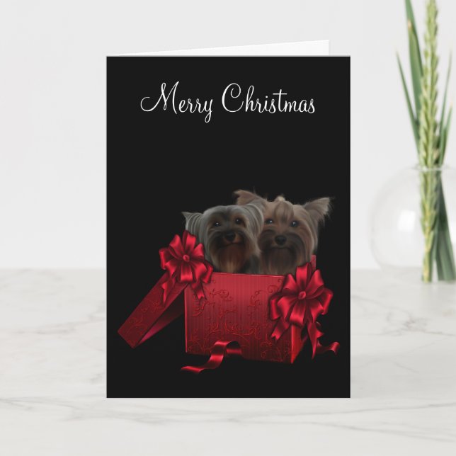 Yorkshire Terrier Christmas Holiday Card (Front)