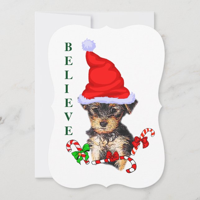 Yorkshire Terrier Christmas Holiday Card (Front)