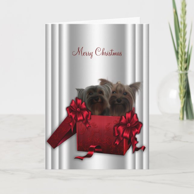 Yorkshire Terrier Christmas Holiday Card (Front)