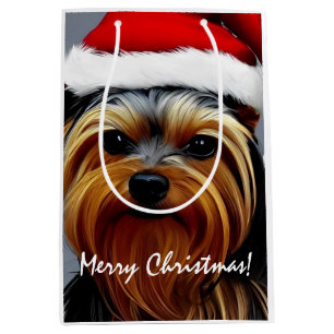 Yorkshire Terrier Christmas Medium Gift Bag