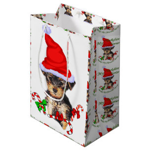 Yorkshire Terrier Christmas Medium Gift Bag
