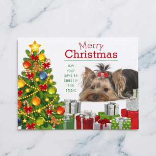 Yorkshire Terrier Christmas Postcard