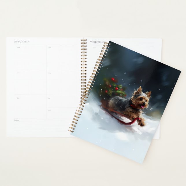 Yorkshire Terrier Christmas snow winter  Planner (Display)