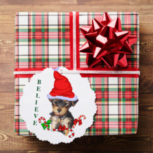 Yorkshire Terrier Christmas Tree Decoration Card