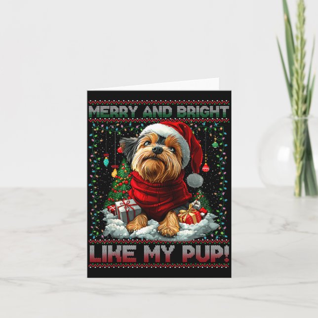 Yorkshire Terrier Christmas Tree Decorations Dog L Card (Front)