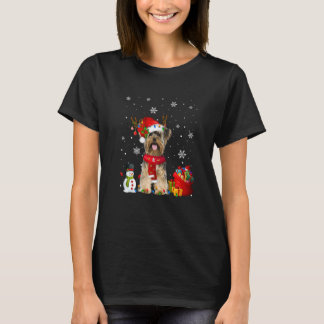 Yorkshire Terrier Christmas Tree Lights Dog Puppy T-Shirt