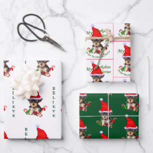 Yorkshire Terrier Christmas Wrapping Paper Sheet