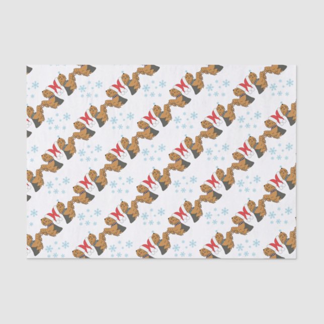 Yorkshire Terrier Christmas Wrapping Tissue Paper (Front)