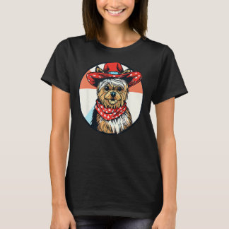 Yorkshire Terrier Cowboy Funny Dog Wild West T-Shirt