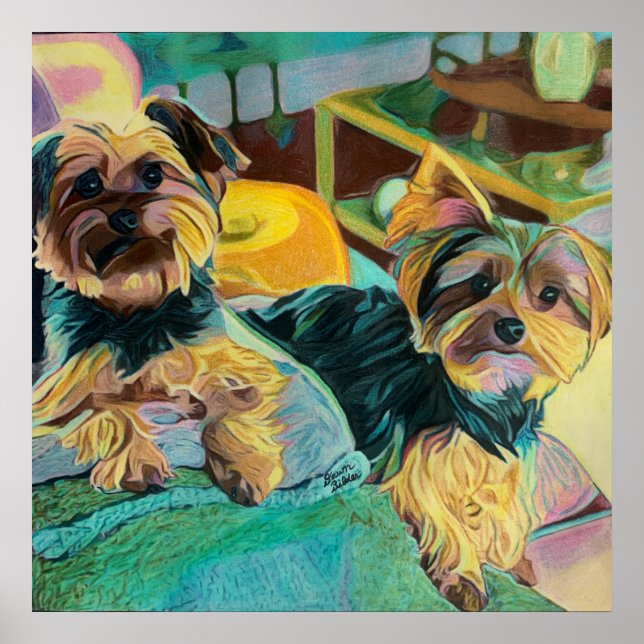 Yorkshire Terrier Custom Art Poster (Front)
