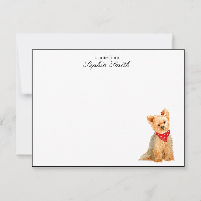 Yorkshire terrier Custom Flat Thank You Notes (Front)