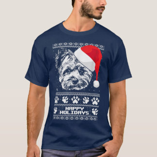 Yorkshire Terrier Cute Happy Holidays Christmas  T-Shirt