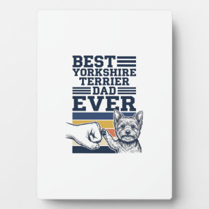 Yorkshire Terrier Dad Fist Bump Vintage Vector Des Plaque