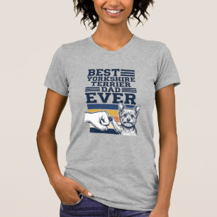 Yorkshire Terrier Dad Fist Bump Vintage Vector Des T-Shirt