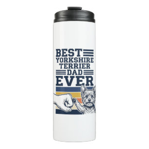 Yorkshire Terrier Dad Fist Bump Vintage Vector Des Thermal Tumbler