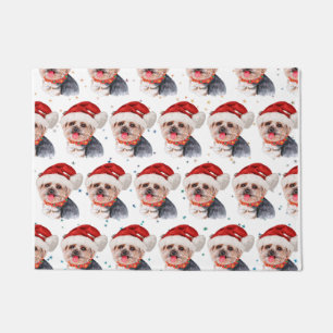 Yorkshire Terrier Dog Breed Christmas Stars Doormat