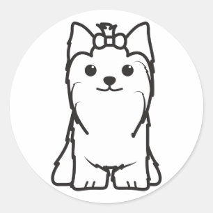 Yorkshire Terrier Dog Cartoon Classic Round Sticker