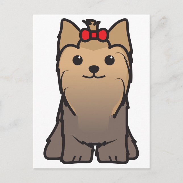 Yorkshire Terrier Dog Cartoon Postcard (Front)