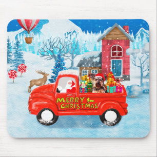 Yorkshire Terrier Dog Christmas Delivery Truck Mouse Mat