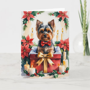 Yorkshire Terrier Dog Christmas Greeting Card