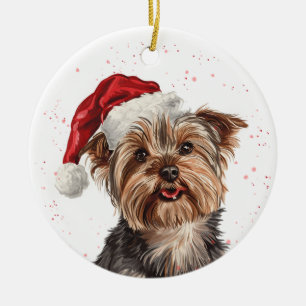 Yorkshire Terrier Dog Christmas Personalized Ceramic Tree Decoration