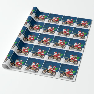 Yorkshire Terrier Dog Christmas Santa Claus  Wrapping Paper