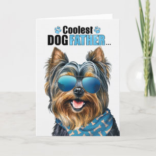 Yorkshire Terrier Dog Coolest Dad Father's Day Holiday Card