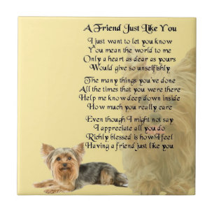 Yorkshire Terrier Dog Friend Poem Tile