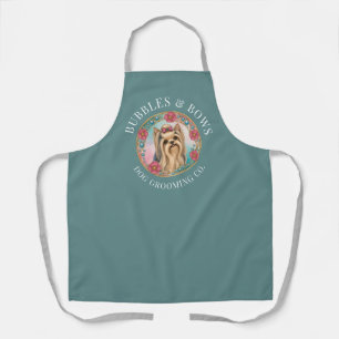 Yorkshire Terrier Dog Grooming Apron Deluxe Teal