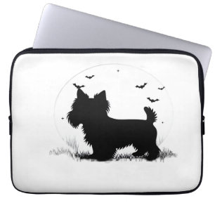 Yorkshire Terrier Dog � Halloween Moon Silhouette  Laptop Sleeve