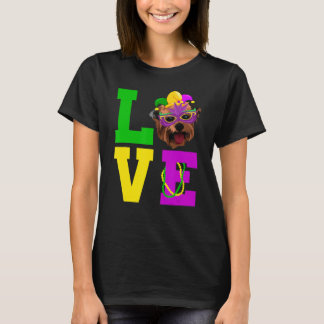 Yorkshire Terrier Dog I Love Mardi Gras Costume Do T-Shirt