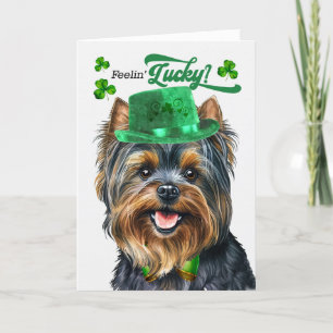 Yorkshire Terrier Dog Lucky St Patrick's Day Holiday Card