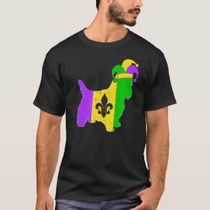 Yorkshire Terrier Dog Mardi Gras Carnival Funny Pu T-Shirt
