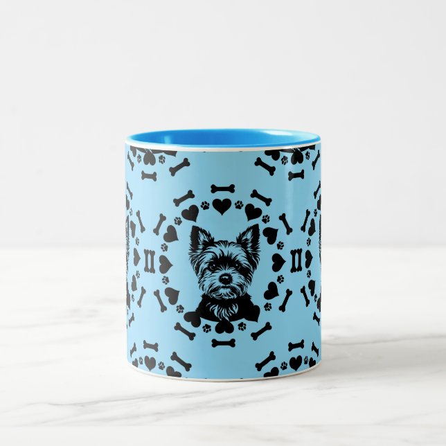 Yorkshire Terrier Dog Owner Two-Tone Coffee Mug (Center)