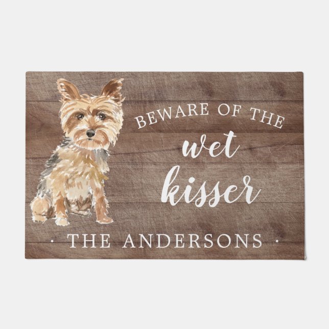 Yorkshire Terrier.Dog Personalised Door Mat (Front)