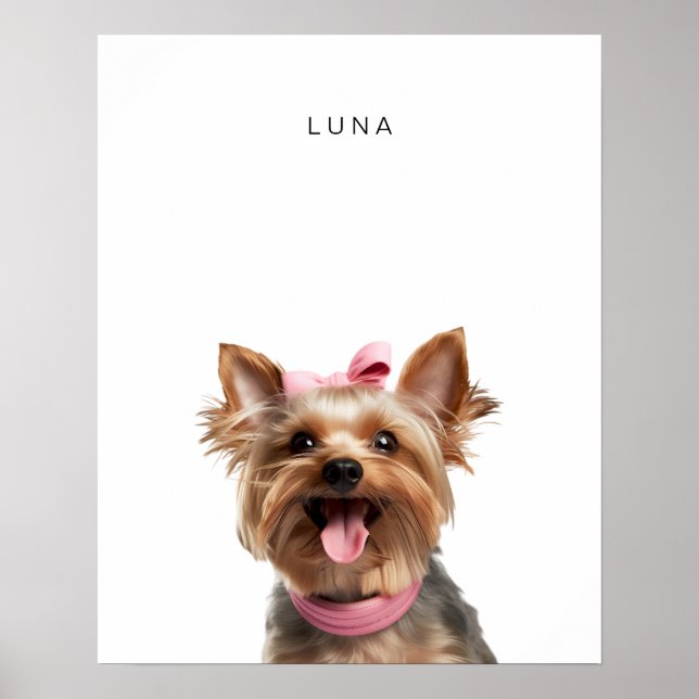 Yorkshire Terrier Dog Personalised Print (Front)