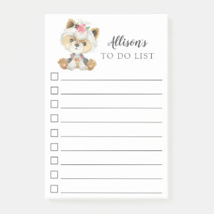 Yorkshire Terrier Dog Personalised To Do List Post-it Notes