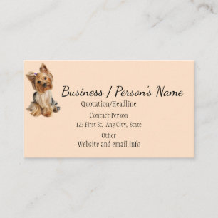 Yorkshire Terrier Dog Pet Animal Logo Animal Busin Business Card