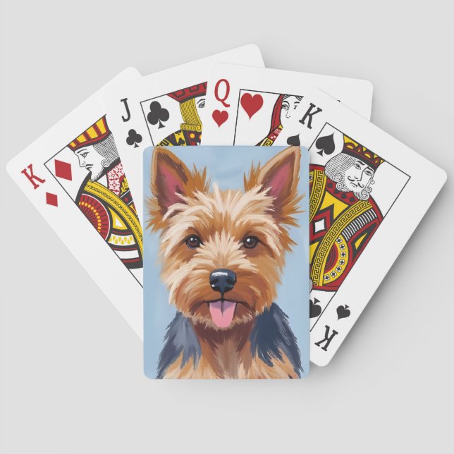 Yorkshire Terrier | Dog Portrait Painting Playing Cards (Back)