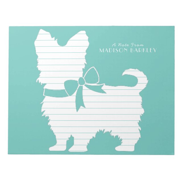 Yorkshire Terrier Dog Puppy Yorkie Notepad (Front)