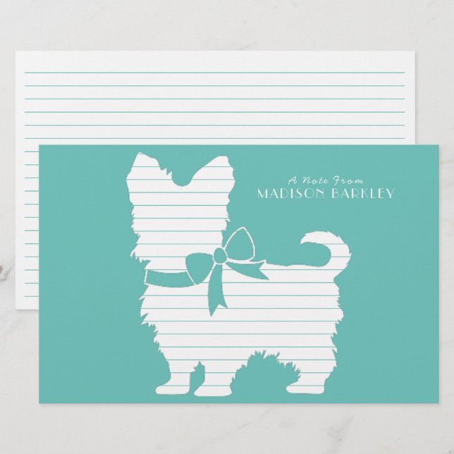 Yorkshire Terrier Dog Puppy Yorkie Stationery (Front/Back)