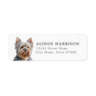 Yorkshire Terrier Dog Return Address Label