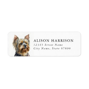 Yorkshire Terrier Dog Return Address Label