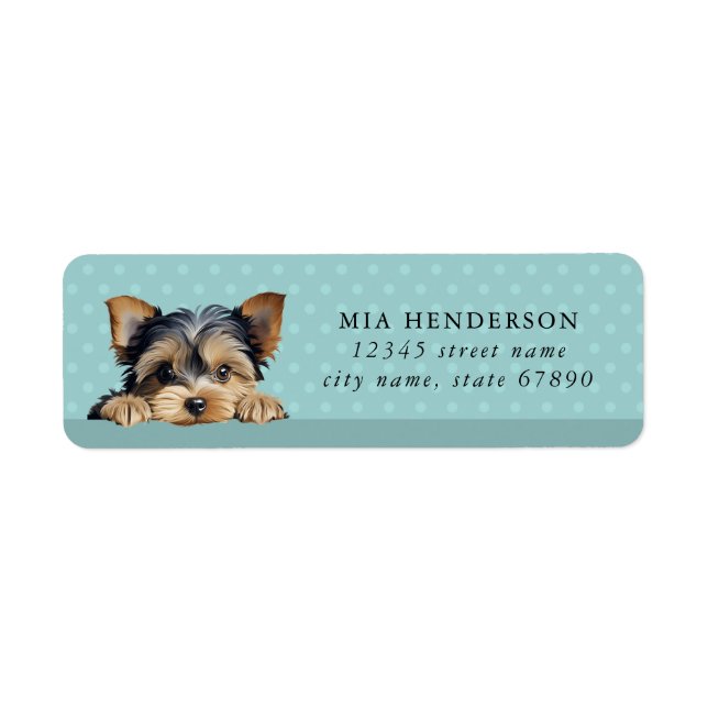 Yorkshire Terrier Dog Return Address Label (Front)